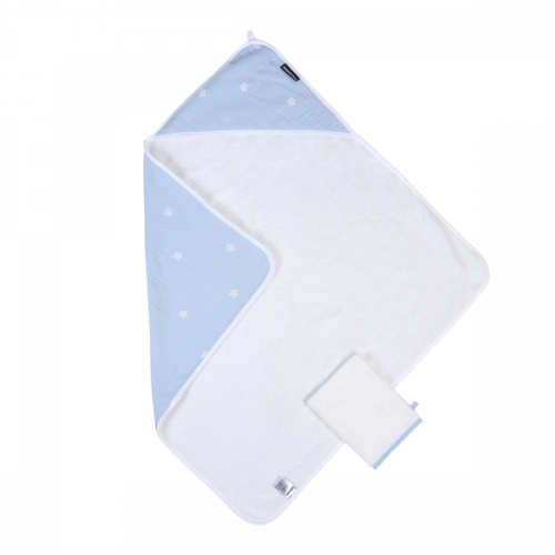 Рушник з капюшоном Childhome 80x80 flower blue, арт. CCBCMBF