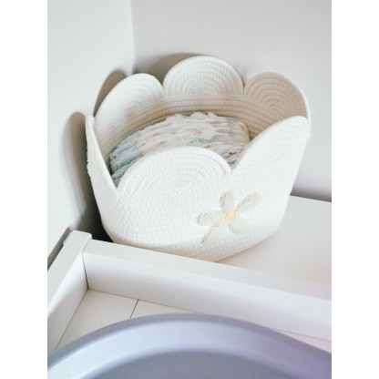 Корзина для іграшок Childhome Flower 30x20x15 см білий , арт. CCBAFL20