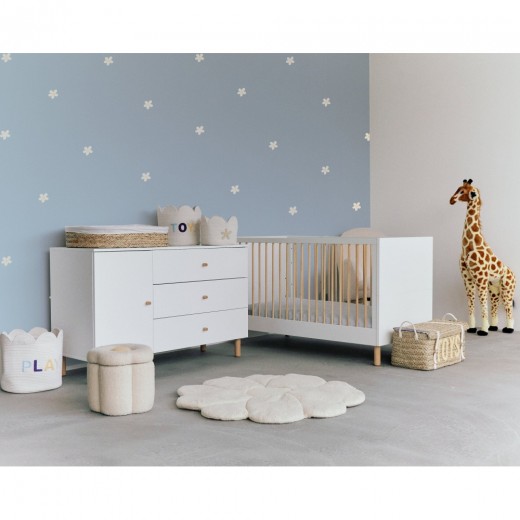 Корзина для іграшок Childhome Flower 30x30x30 см білий , арт. CCBAFL30