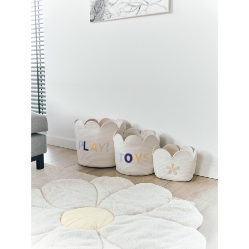 Корзина для іграшок Childhome Flower 30x30x30 см білий , арт. CCBAFL30