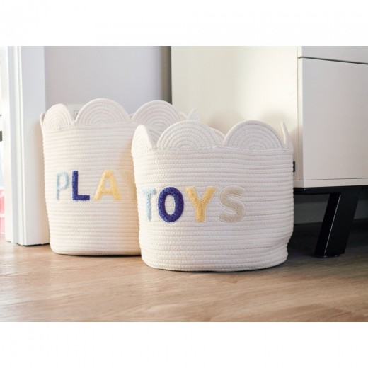 Корзина для іграшок Childhome Flower 35x35x35 см білий , арт. CCBAFL35