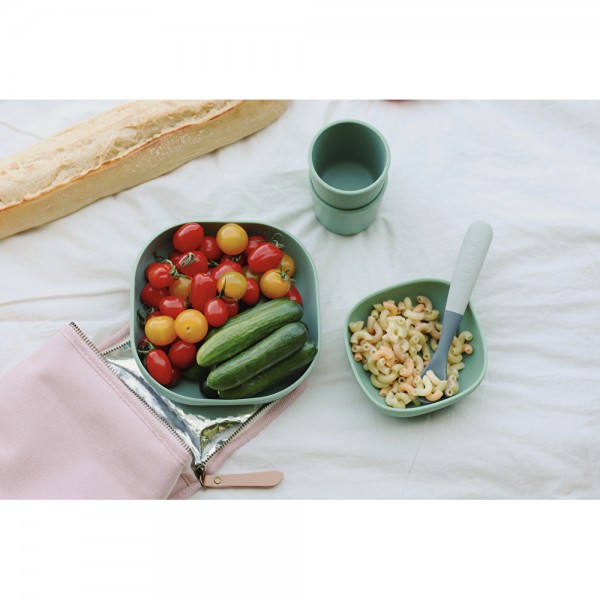 Набор ложек Beaba силиконовых 2 шт., 4+ зеленый/серый матовый, арт. 913574