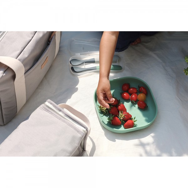 Набор ложек Beaba силиконовых 2 шт., 4+ зеленый/серый матовый, арт. 913574