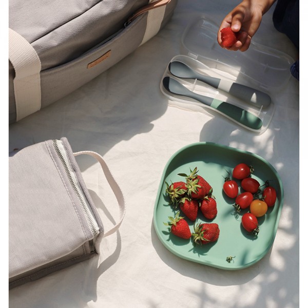 Набор ложек Beaba силиконовых 2 шт., 4+ зеленый/серый матовый, арт. 913574