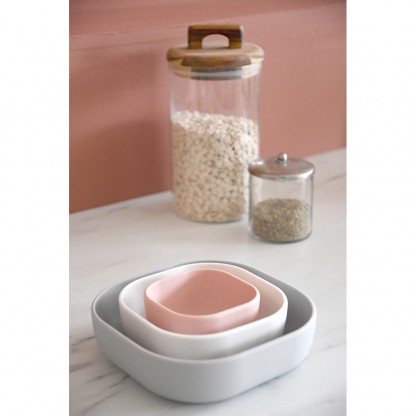 Набір силіконових тарілок Béaba 3 шт рожевий