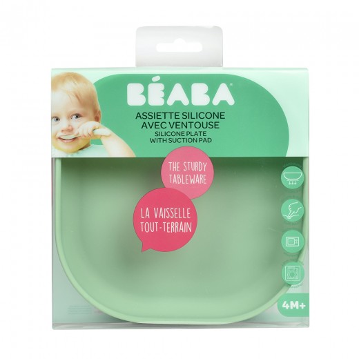 Тарілка Beaba силіконова на присосці 600 мл зелений, арт. 913551