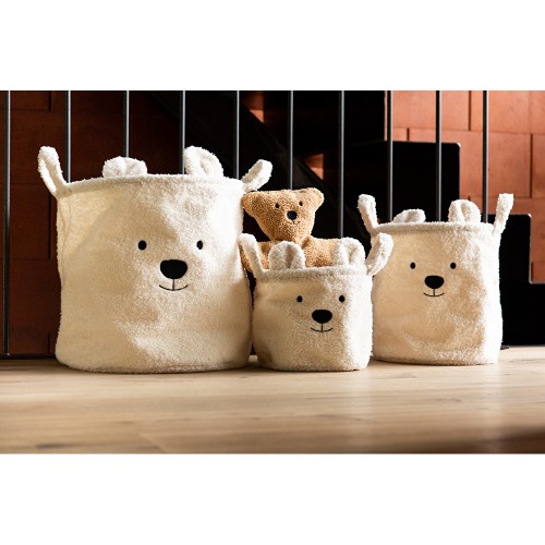 Набір корзин для іграшок Childhome Teddy білий , арт. CCBTWSET