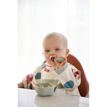 Набор ложка и вилка Beaba металлические 10+ оливковый, арт. 913580