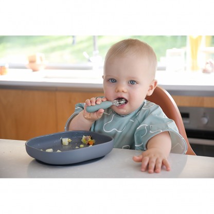 Набор ложка и вилка Beaba металлические 10+ оливковый, арт. 913580