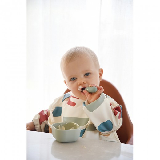 Набор ложка и вилка Beaba металлические 10+ оливковый, арт. 913580