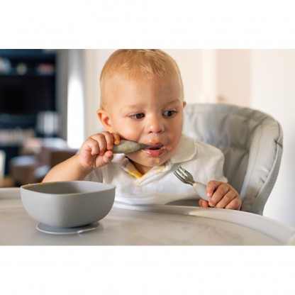 Набір ложка і виделка Beaba металеві 10+ сірий, арт. 913581