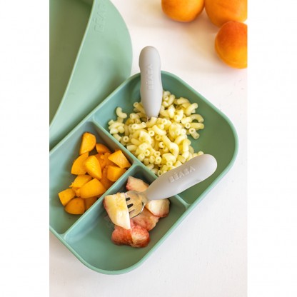 Набір ложка і виделка Beaba металеві 10+ сірий, арт. 913581