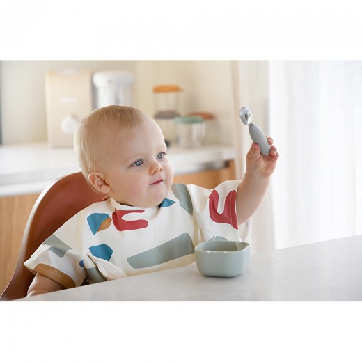 Набор ложка и вилка Beaba металлические 10 + серый, арт. 913581