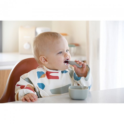 Набор ложка и вилка Beaba металлические 10 + серый, арт. 913581