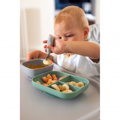 Набір ложка і виделка Beaba металеві 10+ сірий, арт. 913581