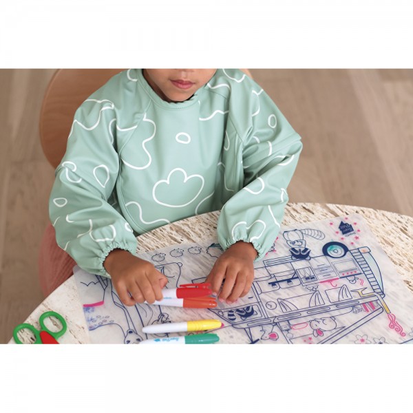 Нагрудник - фартух Beaba с рукавами зеленый, арт. 913577