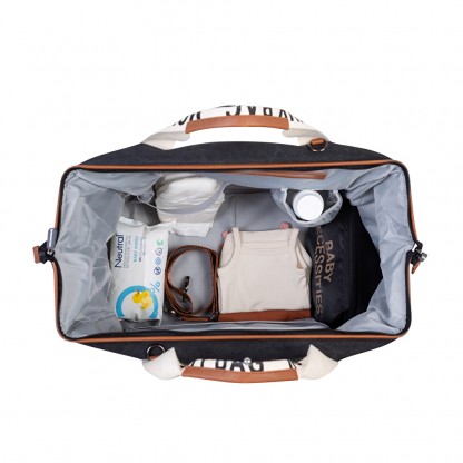 Сумка Childhome Mommy bag Signature canvas black, арт. CWMBBSCBL