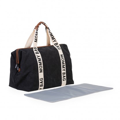 Сумка Childhome Mommy bag Signature canvas black, арт. CWMBBSCBL