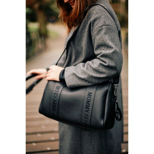 Сумка Childhome Mommy club Signature vegan leather black, арт. CWMCSLBL