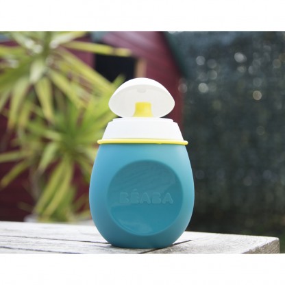 Поильник из силикона Beaba "BabySqueez" 2 in 1" Blue, арт. 912621