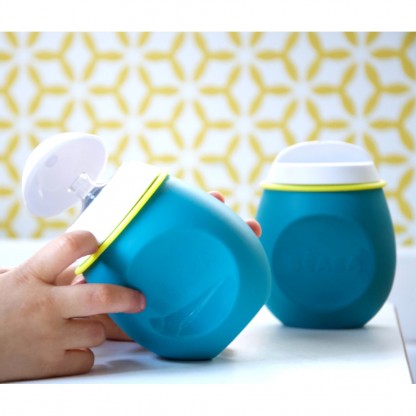 Поильник из силикона Beaba "BabySqueez" 2 in 1" Blue, арт. 912621