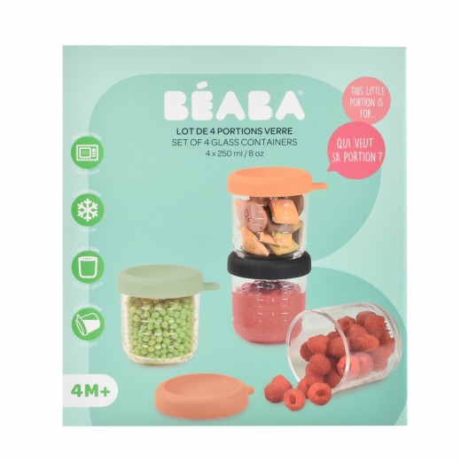 Набір контейнерів Beaba для зберігання склянних 4 шт. (4х250 мл), арт. 914009