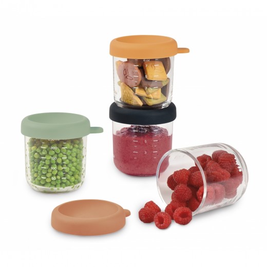 Набір контейнерів Beaba для зберігання склянних 4 шт. (4х250 мл), арт. 914009