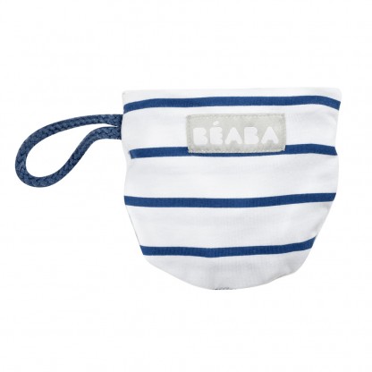 Хлопковый нагрудник Beaba в полоску, синий