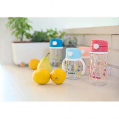 Детский поильник с трубочкой Sippy 350 мл Beaba - розовый, арт. 913452