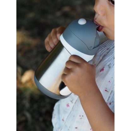 Поїльник Beaba з трубочкою металевий 250 мл сірий, арт. 913536