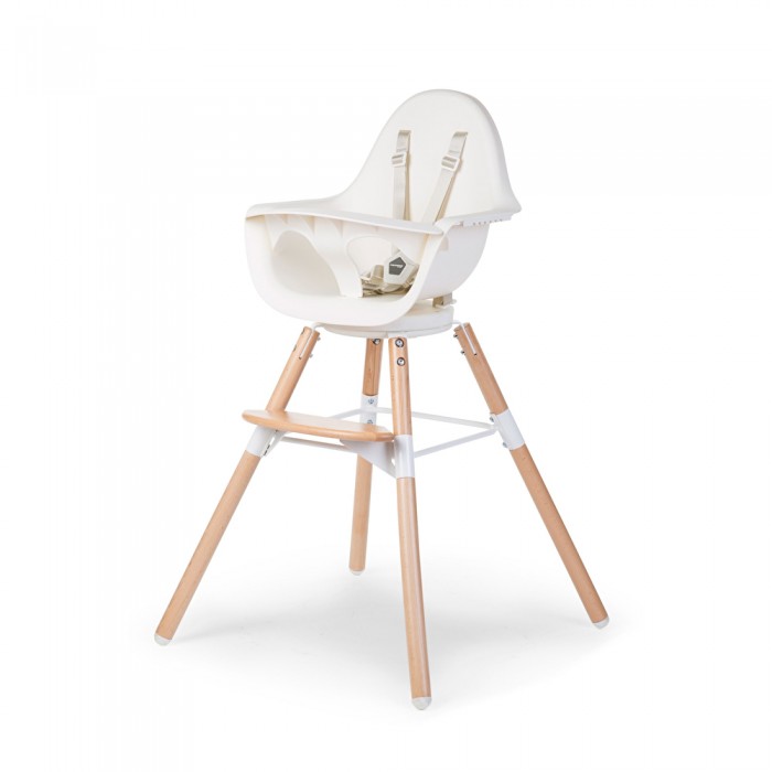 Стульчик для кормления Childhome Evolu ONE.80° с бампером - natural/white, арт. CHEVO180NW