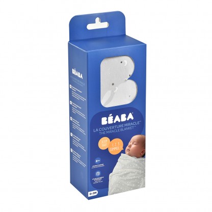 Пеленка Beaba Miracle Місяць і зорі сірий, арт. 043079