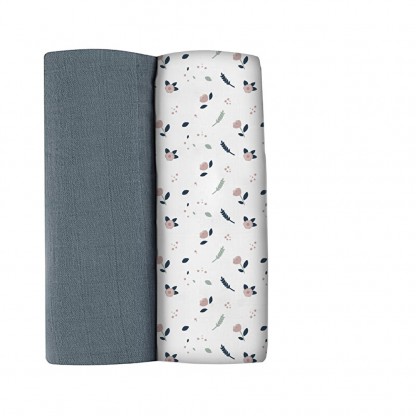 Набір пеленок Beaba муслінових 2 шт (120x120) Квіти, арт. 920388
