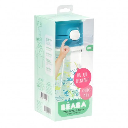 Детский поильник с трубочкой Sippy 350 мл Beaba - синий , арт. 913450