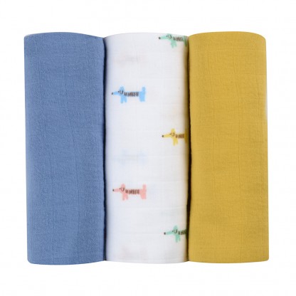 Набір пеленок Beaba муслінових 3 шт (70х70) Песики, арт. 920347