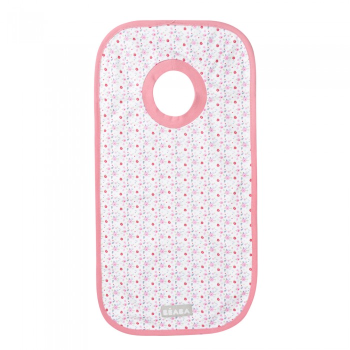 Хлопковый нагрудник Beaba с цветочным принтом, розовый