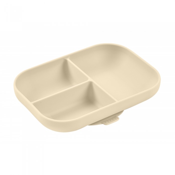 Тарілка Beaba силіконова порційна бежева, арт. 913614