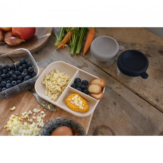 Тарілка Beaba силіконова порційна бежевий, арт. 913614