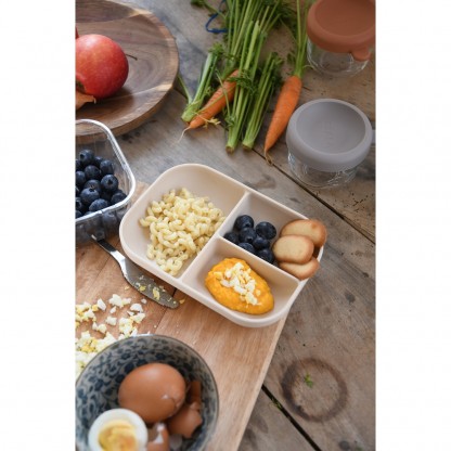 Тарелка Beaba силиконовая порционная бежевая, арт. 913614