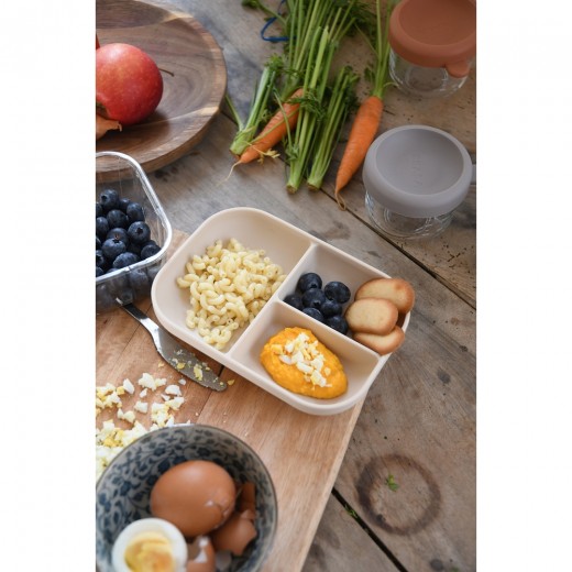 Тарілка Beaba силіконова порційна бежевий, арт. 913614