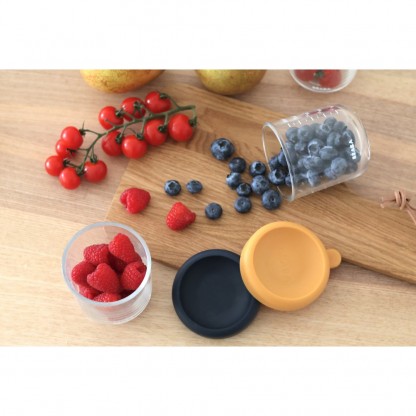 Набір контейнерів Beaba для зберігання склянних 2 шт. (2х250 мл) синій/оранжевий, арт. 914010