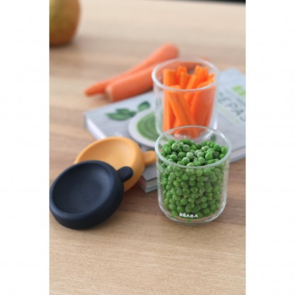 Набір контейнерів Beaba для зберігання склянних 2 шт. (2х250 мл) синій/оранжевий, арт. 914010