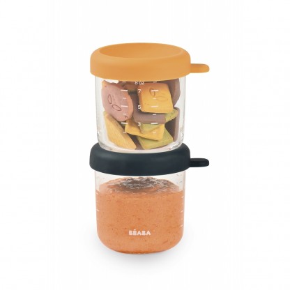 Набір контейнерів Beaba для зберігання склянних 2 шт. (2х250 мл) синій/оранжевий, арт. 914010