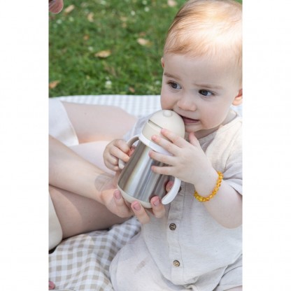 Металевий поїльник Beaba з трубочкою 250 мл