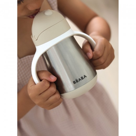 Металевий поїльник Beaba з трубочкою 250 мл