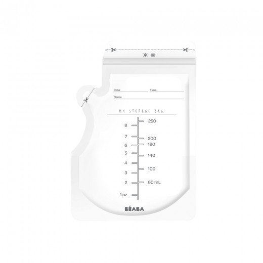Пакети для зберігання грудного молока Beaba 50 шт (250 мл), арт. 911738 Пакети для зберігання грудного молока Beaba 50 шт (250 мл), арт. 911738