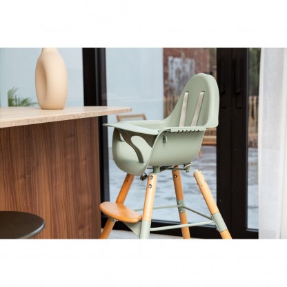 Стілець для годування Childhome Evolu 2 з бампером, Natural / Mint