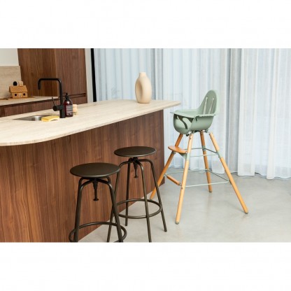 Стілець для годування Childhome Evolu 2 з бампером, Natural / Mint