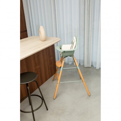 Стілець для годування Childhome Evolu 2 з бампером, Natural / Mint