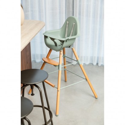 Стілець для годування Childhome Evolu 2 з бампером, Natural / Mint